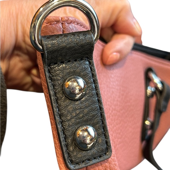 Jessica Simpson Elegant Colorblock Pink & Gray Women's Faux Leather Tote Bag EUC - Picture 13 of 15